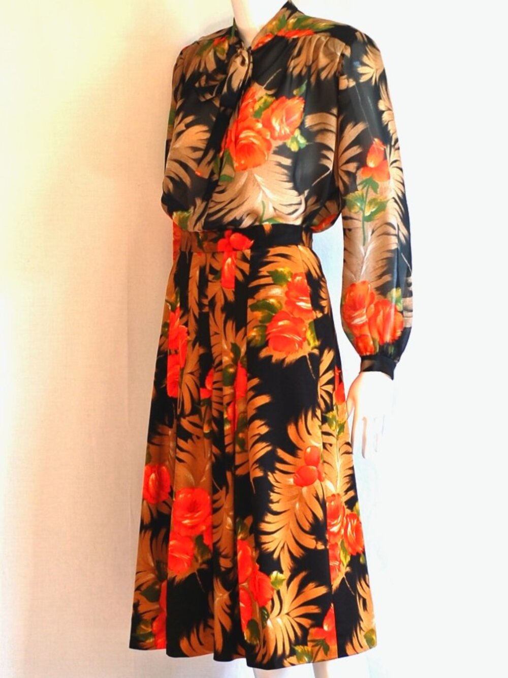 Oleg Cassini Signature Collection 1970's Skirt & Blouse Set